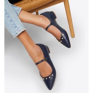 Draper James Adeline Mary Jane Flats in Navy Leather